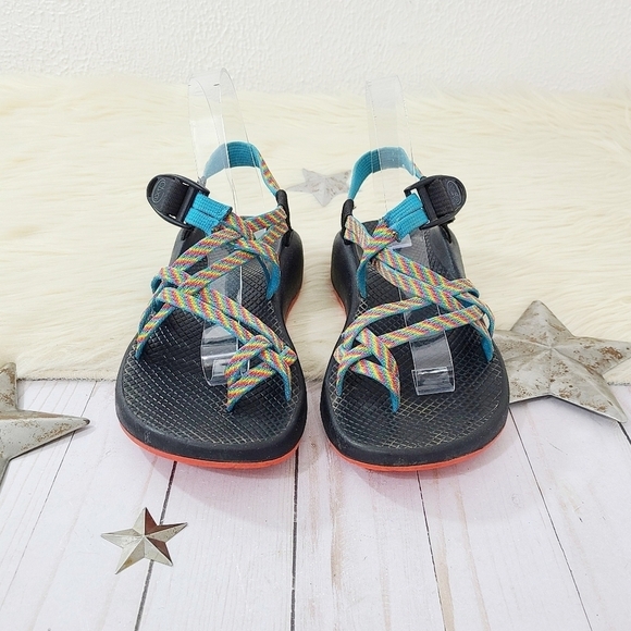 CHACO Women's ZX/2 Yampa Sandals, Fiesta Rainbow, size 8 - Picture 2 of 6